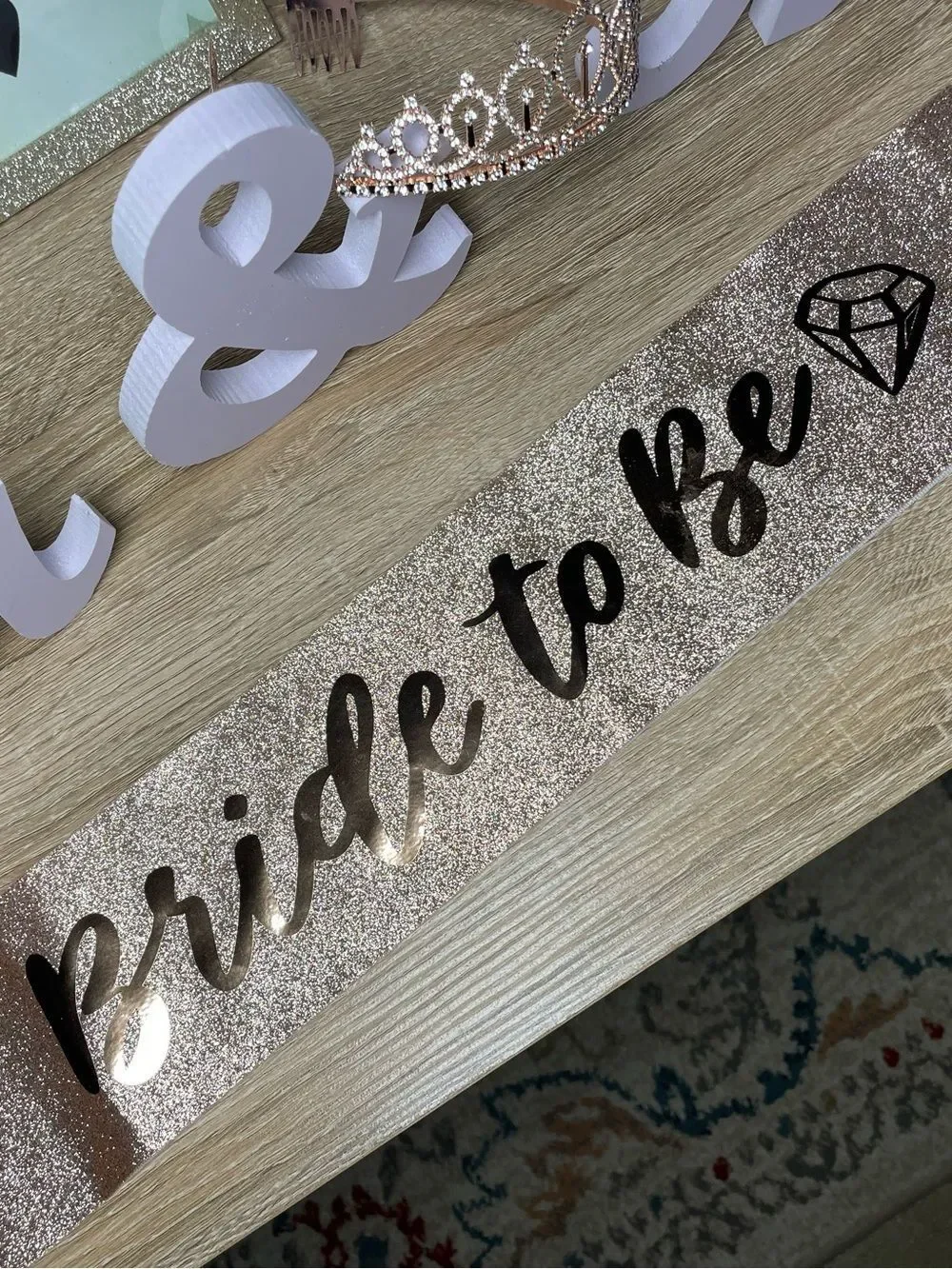 Bride To Be Bundle - Sash, 2 Veils, Crown, 3 Framed Games, Wooden Mr. & Mrs.